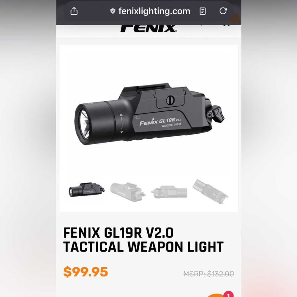 GL19R V2.0 Black Tactical Flashlight